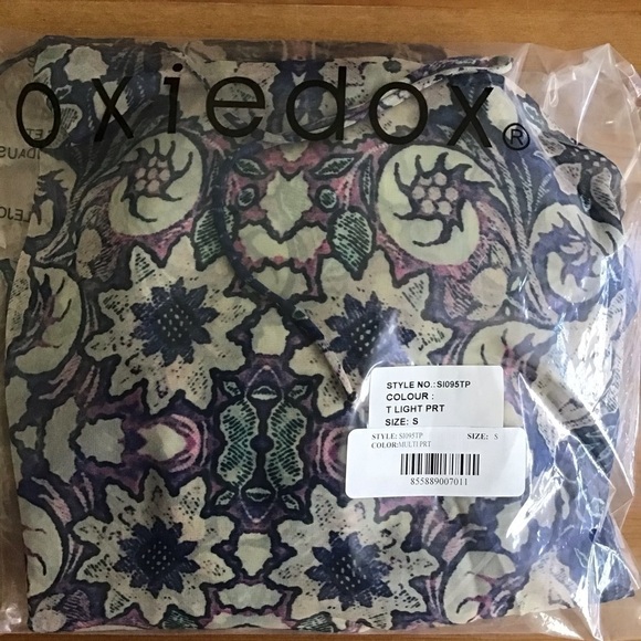 Foxiedox Floral Chiffon Off the Shoulder Blouse S - Picture 15 of 15